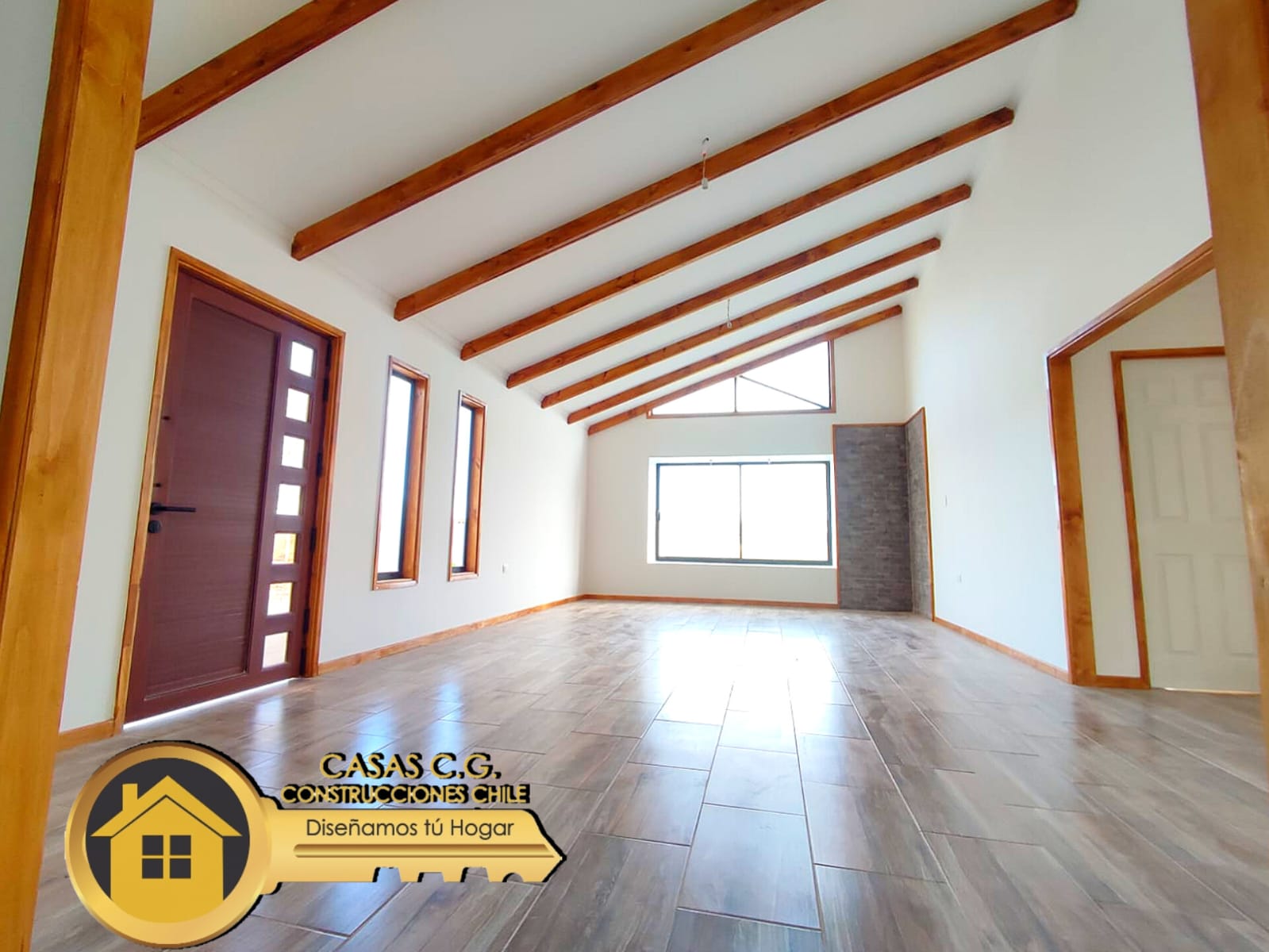 MODELO DE CASA NUEVA CON VIGAS A LA VISTA CONSTRUCCION DESDE CERO EN METALCOM
