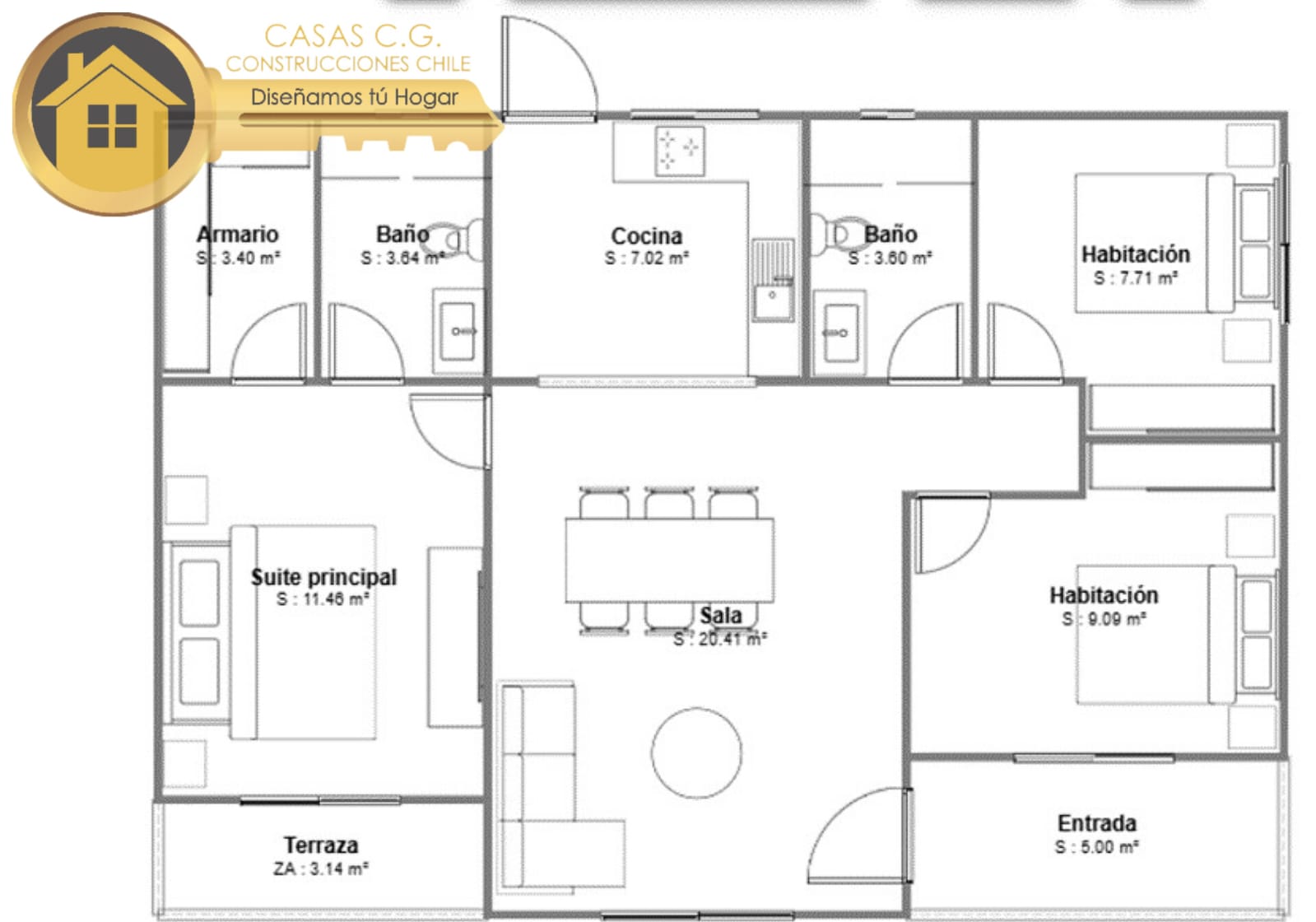 PLANOS Y DISEÑOS PERSONALIZADOS, CASA CONSTRUCCION METALCON, SIDING FIBRO CEMENTO, CASA EN VENTA SOBRE RADIER, CASA PREFABRICADA, TECHO EN ZINC. REGION DE ÑUBLE , CHILE